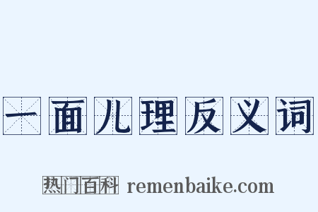 一面儿理反义词是什么意思的图片